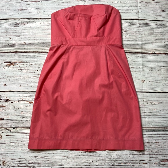 COPY - J. Crew Strawberry Pink Strapless Dress Sz 4 - Picture 8 of 15